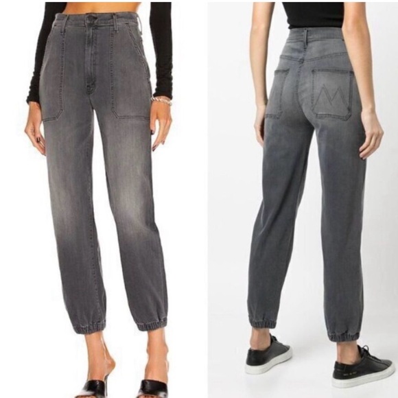 MOTHER The Wrapper Patch Springy Ankle Jeans in Dancing in the Moonlight Gray 28 - Picture 2 of 16